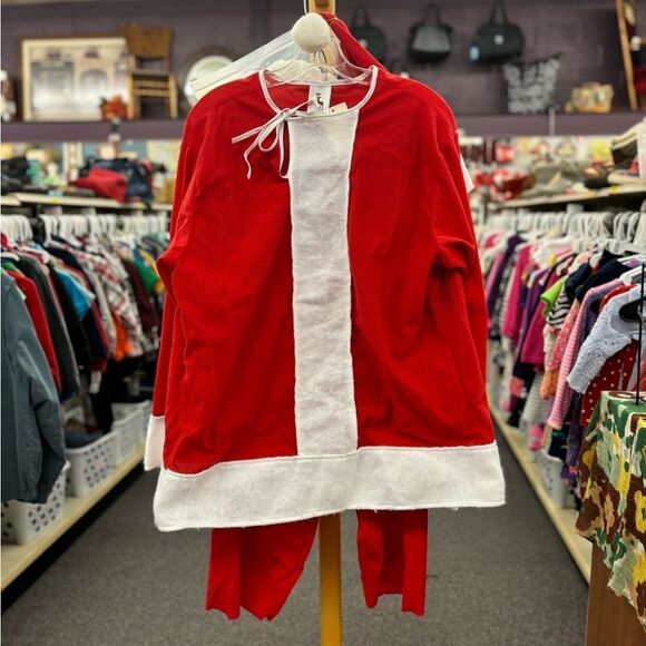 Vintage Santa's Best 4 Pc Santa Suit - Shoe Cover, Hat & Pant & Jacket - Picture 1 of 7